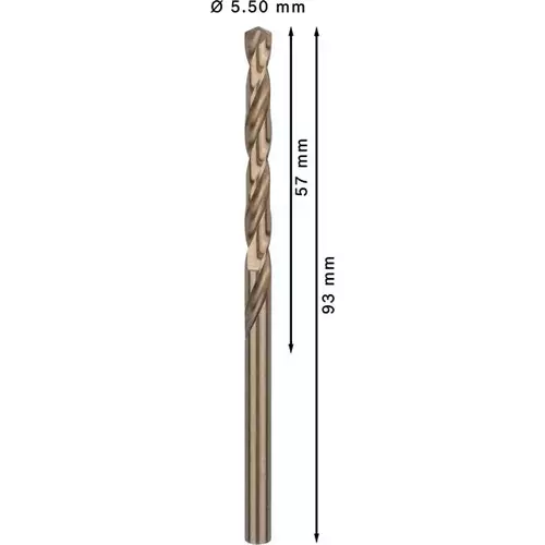 BOSCH Špirálový vrták do kovu PRO Stainless Steel HSS-Co, 5.5 × 57 × 93 mm, 10 ks