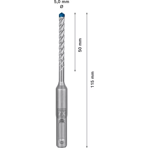 BOSCH Príklepový vrták EXPERT SDS plus-7X, 5 x 50 x 115 mm