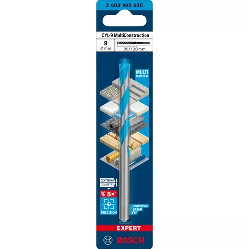 BOSCH Vrták EXPERT CYL-9 MultiConstruction 9 x 80 x 120 mm (3)