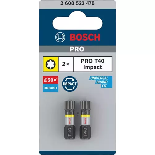 BOSCH Bit PRO Torx Impact, T40, 25 mm, 2 ks (3)