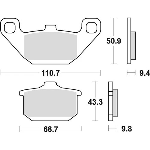 Brzdové doštičky BRAKING 662SM1 (semi-metalická zmes SM1) 2 ks v balení