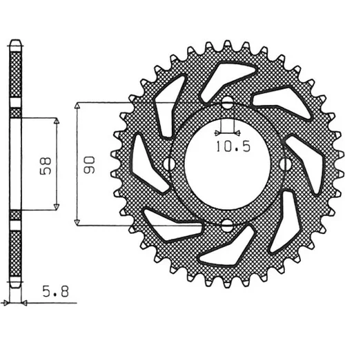 Oceľová rozeta pre sekundárne reťaze typu 520 BRAKING B1-3079-44 (44 zubov)