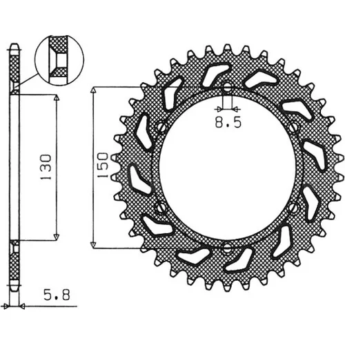 Oceľová rozeta pre sekundárne reťaze typu 520 BRAKING B1-3592-49 (49 zubov)