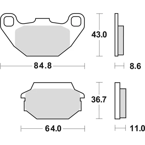 Brzdové doštičky BRAKING 869SM1 (semi-metalická zmes SM1) 2 ks v balení