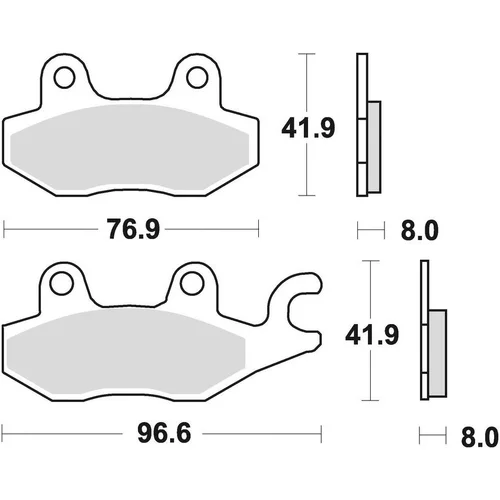 Brzdové doštičky BRAKING 725SM1 (semi-metalická zmes SM1) 2 ks v balení