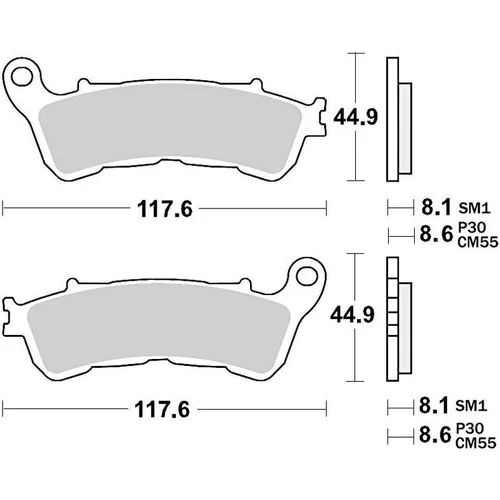 Brzdové doštičky BRAKING 910CM55 (sintrovaná zmes CM55) 2 ks v balení