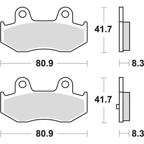 Brzdové doštičky BRAKING 887SM1 (semi-metalická zmes SM1) 2 ks v balení