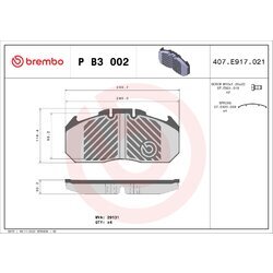 Sada brzdových platničiek kotúčovej brzdy BREMBO P B3 002