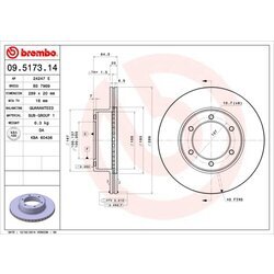 Brzdový kotúč BREMBO 09.5173.14