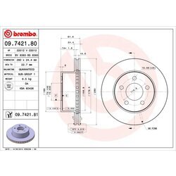 Brzdový kotúč BREMBO 09.7421.80