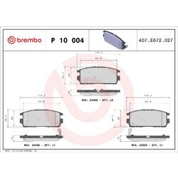 Sada brzdových platničiek kotúčovej brzdy BREMBO P 10 004