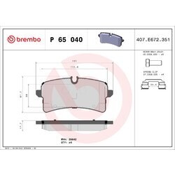 Sada brzdových platničiek kotúčovej brzdy BREMBO P 65 040