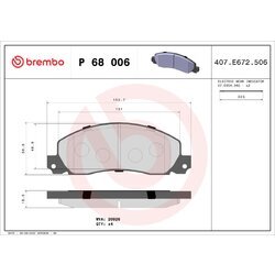 Sada brzdových platničiek kotúčovej brzdy BREMBO P 68 006