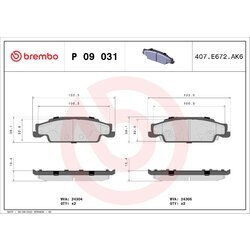 Sada brzdových platničiek kotúčovej brzdy BREMBO P 09 031