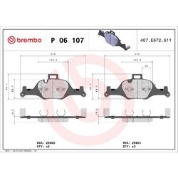 Sada brzdových platničiek kotúčovej brzdy BREMBO P 06 107
