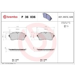 Sada brzdových platničiek kotúčovej brzdy BREMBO P 36 036