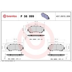 Sada brzdových platničiek kotúčovej brzdy BREMBO P 56 099