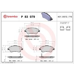Sada brzdových platničiek kotúčovej brzdy BREMBO P 83 079
