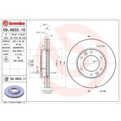 Brzdový kotúč BREMBO 09.A632.10