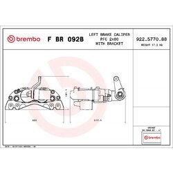 Brzdový strmeň BREMBO F BR 092B - obr. 1