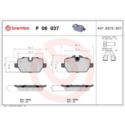 Sada brzdových platničiek kotúčovej brzdy BREMBO P 06 037
