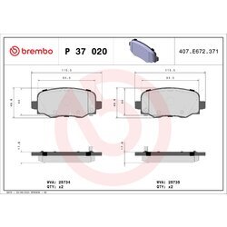 Sada brzdových platničiek kotúčovej brzdy BREMBO P 37 020