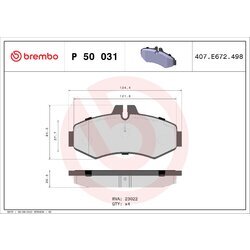 Sada brzdových platničiek kotúčovej brzdy BREMBO P 50 031