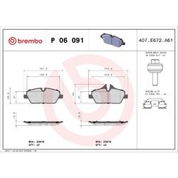 Sada brzdových platničiek kotúčovej brzdy BREMBO P 06 091