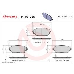 Sada brzdových platničiek kotúčovej brzdy BREMBO P 49 065