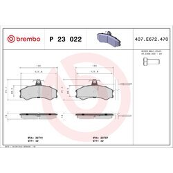 Sada brzdových platničiek kotúčovej brzdy BREMBO P 23 022