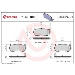 Sada brzdových platničiek kotúčovej brzdy BREMBO P 30 008