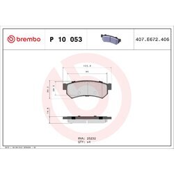Sada brzdových platničiek kotúčovej brzdy BREMBO P 10 053