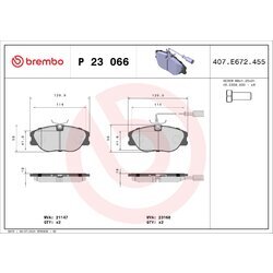 Sada brzdových platničiek kotúčovej brzdy BREMBO P 23 066