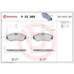 Sada brzdových platničiek kotúčovej brzdy BREMBO P 23 069