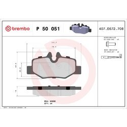 Sada brzdových platničiek kotúčovej brzdy BREMBO P 50 051