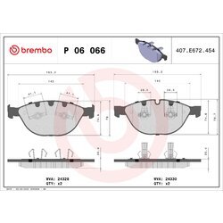 Sada brzdových platničiek kotúčovej brzdy BREMBO P 06 066