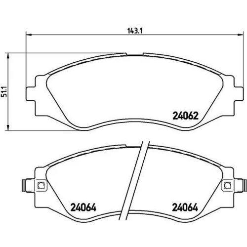 Sada brzdových platničiek kotúčovej brzdy BREMBO P 10 006