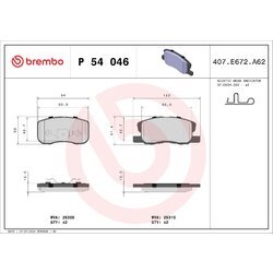 Sada brzdových platničiek kotúčovej brzdy BREMBO P 54 046