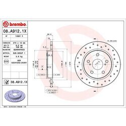 Brzdový kotúč BREMBO 08.A912.1X