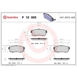 Sada brzdových platničiek kotúčovej brzdy BREMBO P 10 005