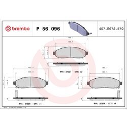 Sada brzdových platničiek kotúčovej brzdy BREMBO P 56 096