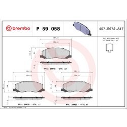 Sada brzdových platničiek kotúčovej brzdy BREMBO P 59 058