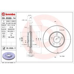 Brzdový kotúč BREMBO 09.9589.11