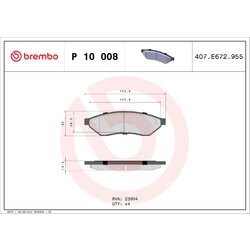 Sada brzdových platničiek kotúčovej brzdy BREMBO P 10 008