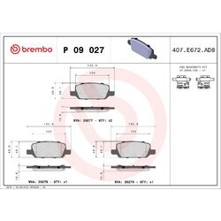 Sada brzdových platničiek kotúčovej brzdy BREMBO P 09 027