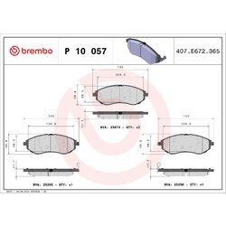 Sada brzdových platničiek kotúčovej brzdy BREMBO P 10 057