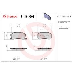 Sada brzdových platničiek kotúčovej brzdy BREMBO P 16 008