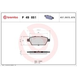 Sada brzdových platničiek kotúčovej brzdy BREMBO P 49 051