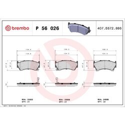 Sada brzdových platničiek kotúčovej brzdy BREMBO P 56 026