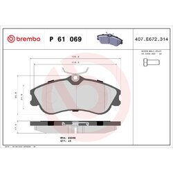 Sada brzdových platničiek kotúčovej brzdy BREMBO P 61 069